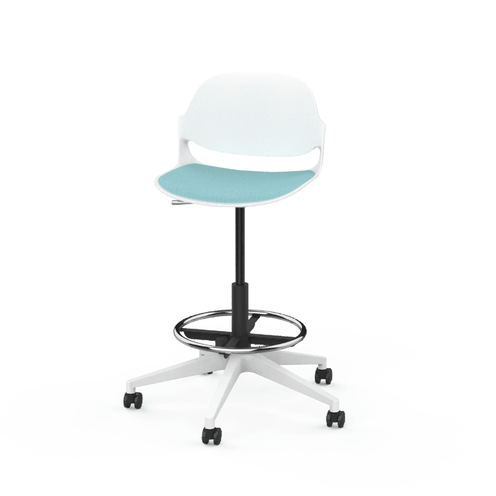 High desk stool Brussels in fabric