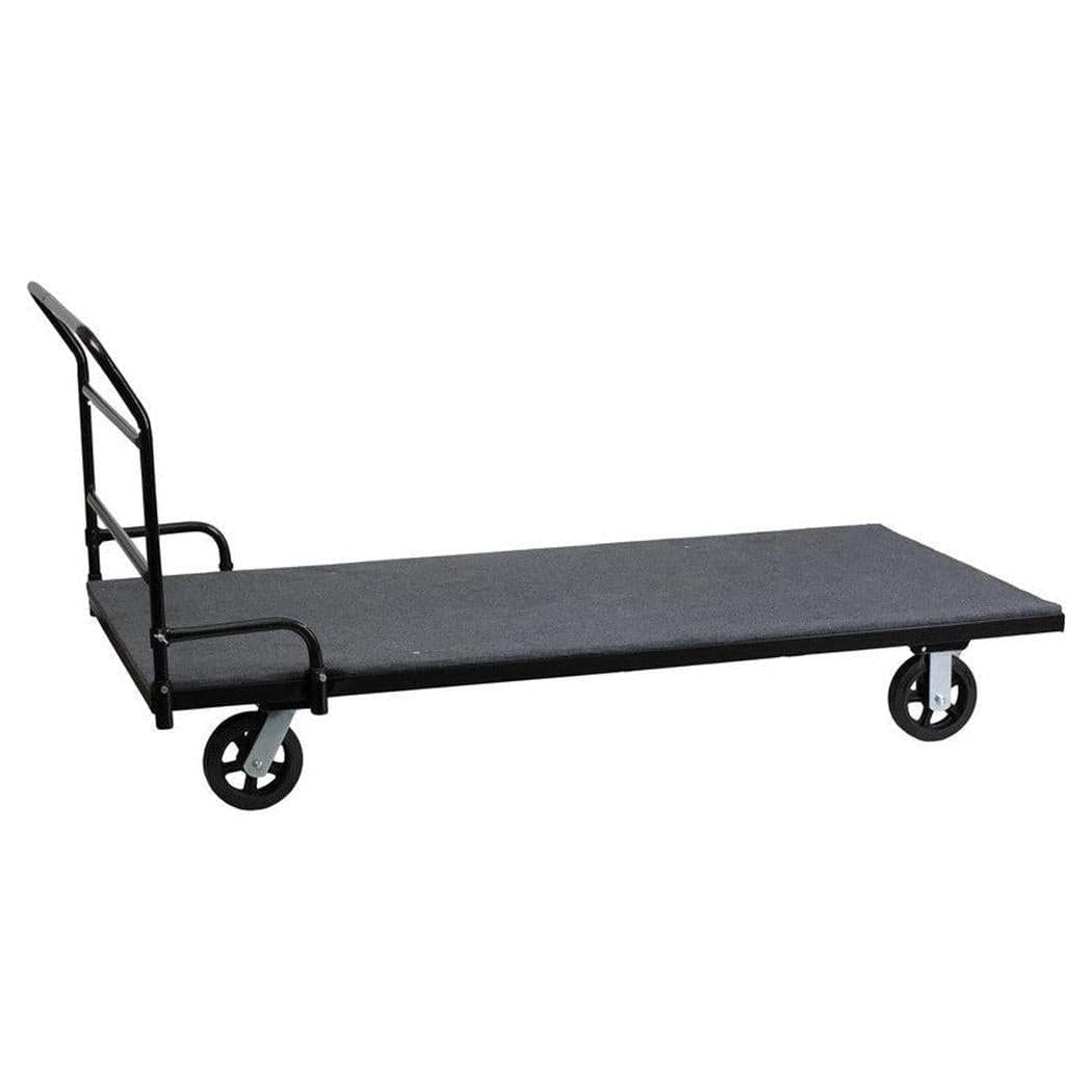 Cart for rectangular folding tables - carpet-covered platform