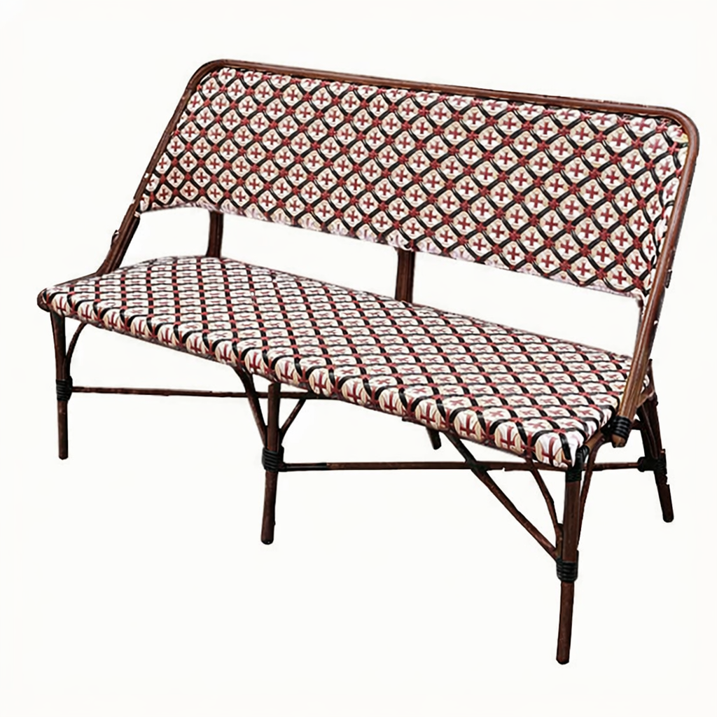 Outdoor Bench Mabillon - Red and White